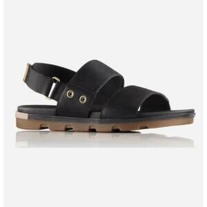 Sorel  Torpeda Cotton Webbing Ankle Strap Sandals in Black Sz 7
